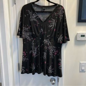 Torrid Black & Floral Top